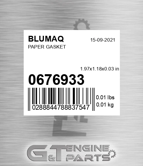 067-6933 Paper Gasket for BLUMAQ