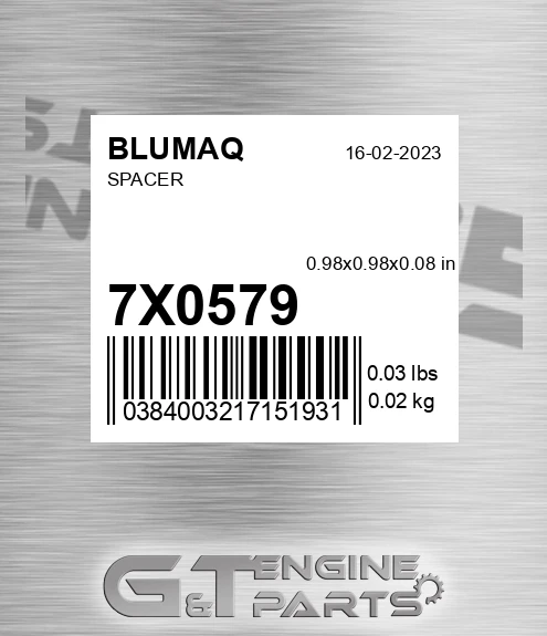 7X-0579 Spacer for BLUMAQ