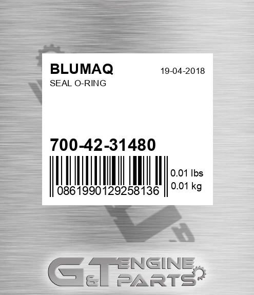 700-42-31480 Seal O-ring for BLUMAQ