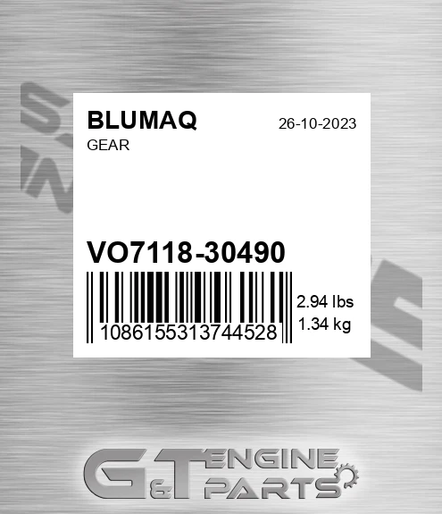 VO7118-30490 Gear for BLUMAQ