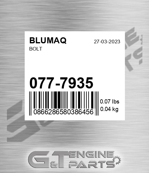 077-7935 Bolt for BLUMAQ