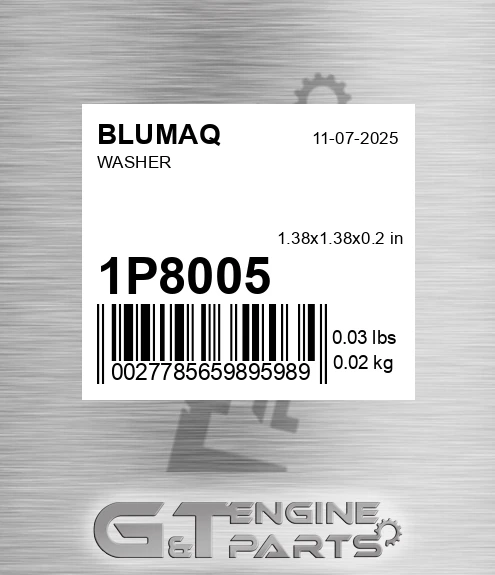 1P-8005 Washer for BLUMAQ