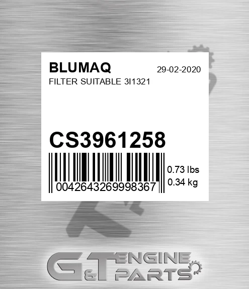 CS3961258 BLUMAQ Filter Suitable 3i1321