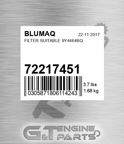72217451 BLUMAQ Filter Suitable 9y4464bq