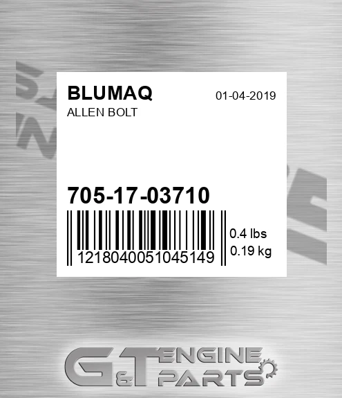 705-17-03710 Allen Bolt for BLUMAQ