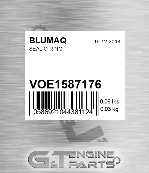 VOE1587176 Seal O-ring for BLUMAQ