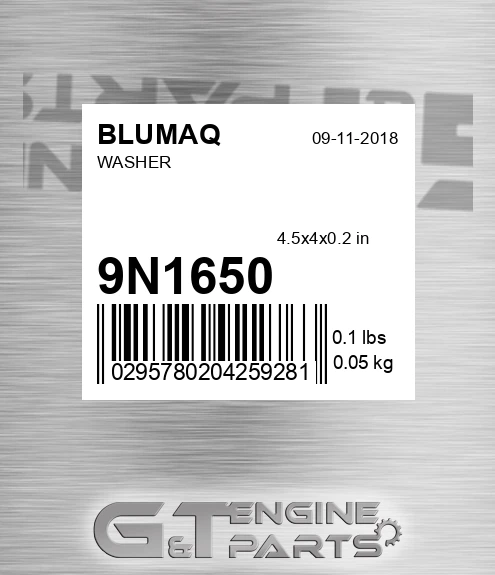9N-1650 Washer for BLUMAQ