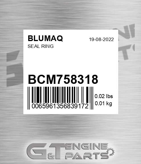 BCM75831.8 Seal Ring for BLUMAQ