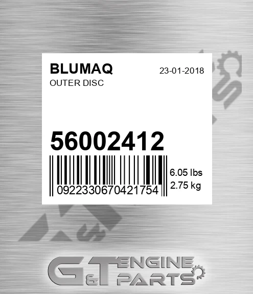 56002412 Outer Disc for BLUMAQ