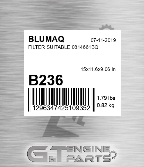 B236 Filter Suitable 0814661bq