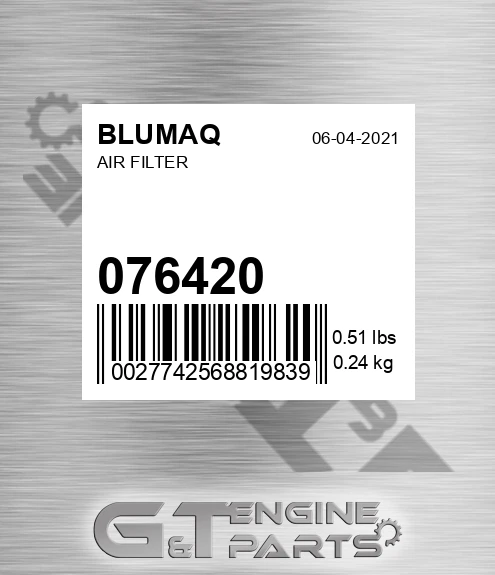 076.420 Air Filter for BLUMAQ