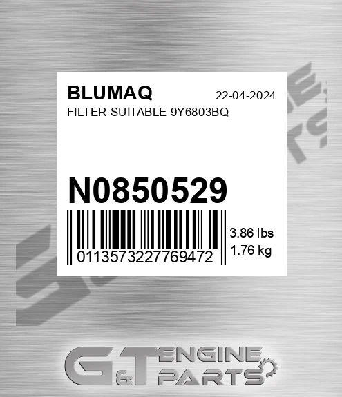 N0850529 Filter Suitable 9y6803bq