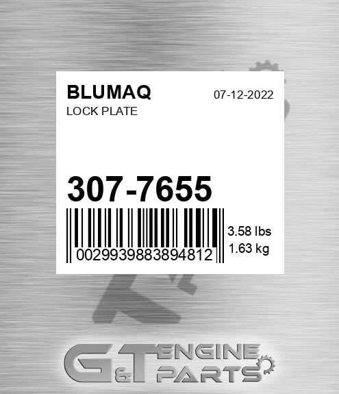 307-7655 Lock Plate for BLUMAQ