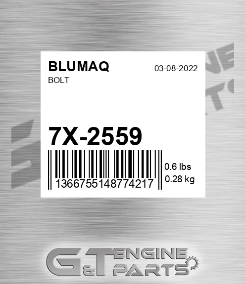 7X-2559 Bolt for BLUMAQ