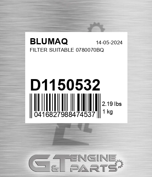 D1150532 Filter Suitable 0780070bq