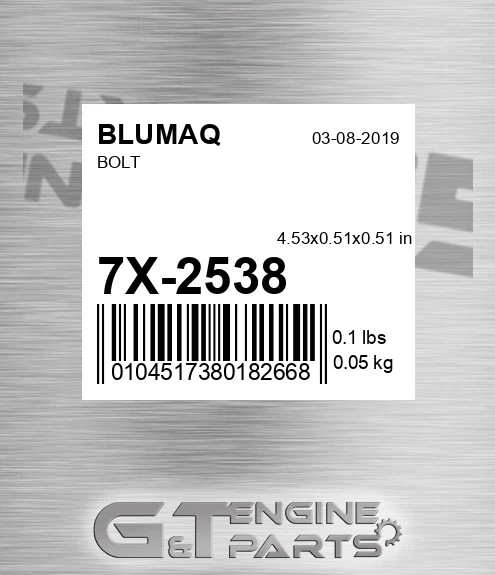 7X-2538 Bolt for BLUMAQ