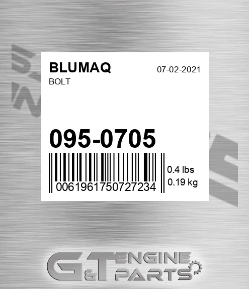 095-0705 Bolt for BLUMAQ