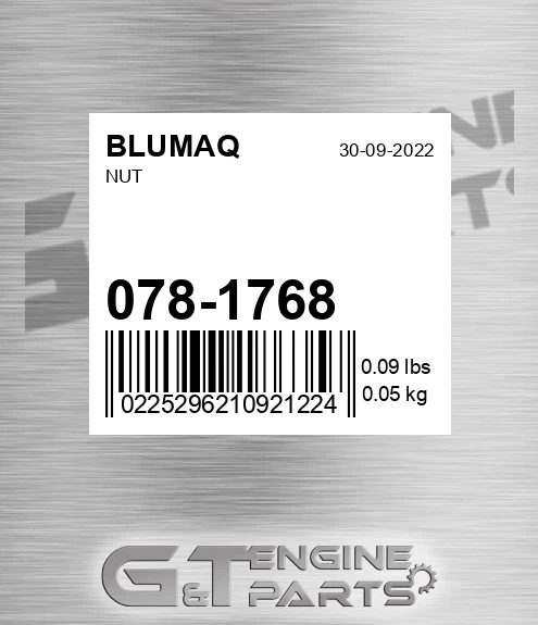 078-1768 Nut for BLUMAQ