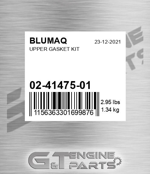 02-41475-01 Upper Gasket Kit for BLUMAQ