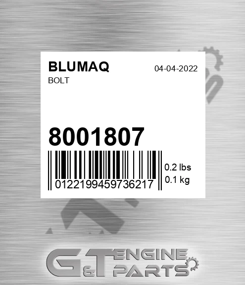 8001807 BLUMAQ Bolt