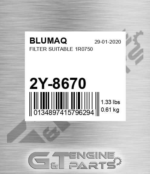2Y-8670 Filter Suitable 1r0750