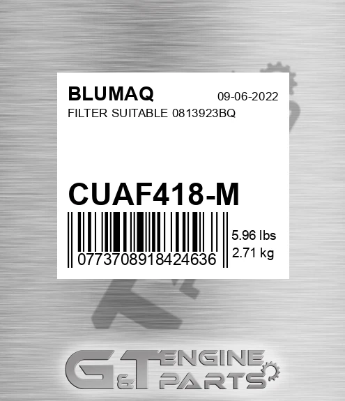 CUAF418-M Filter Suitable 0813923bq for BLUMAQ
