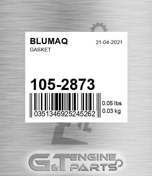 105-2873 Gasket for BLUMAQ
