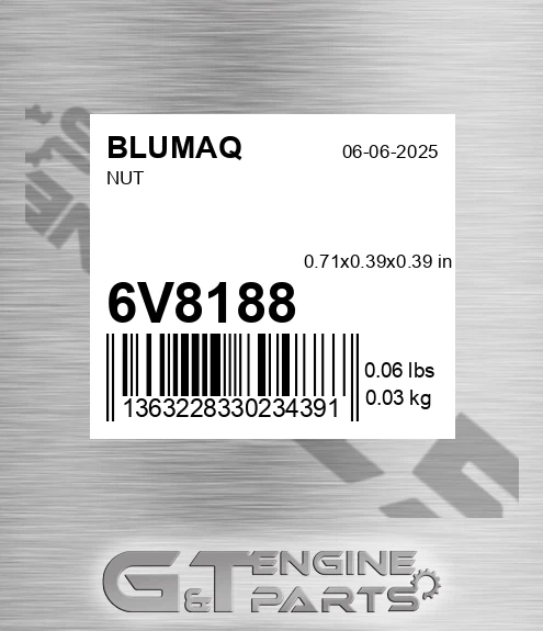 6V-8188 Nut for BLUMAQ