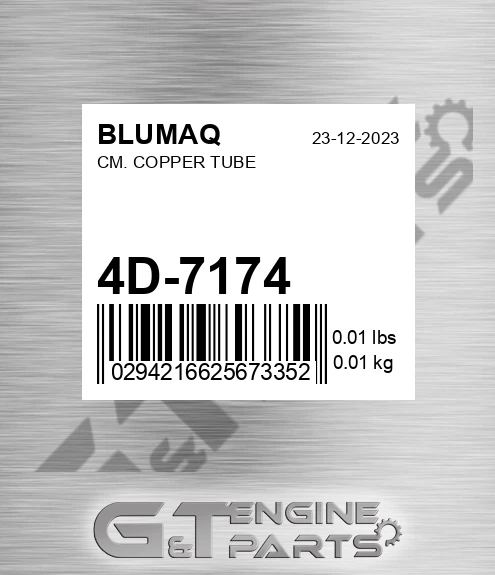 4D-7174 Cm. Copper Tube
