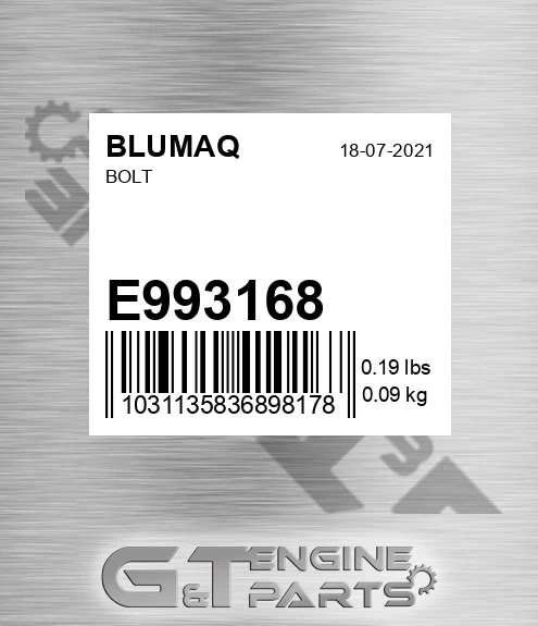 E993168 Bolt for BLUMAQ
