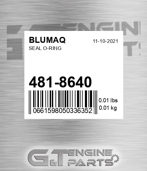 481-8640 Seal O-ring for BLUMAQ