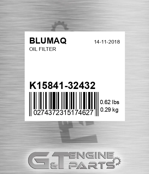 K15841-32432 Oil Filter