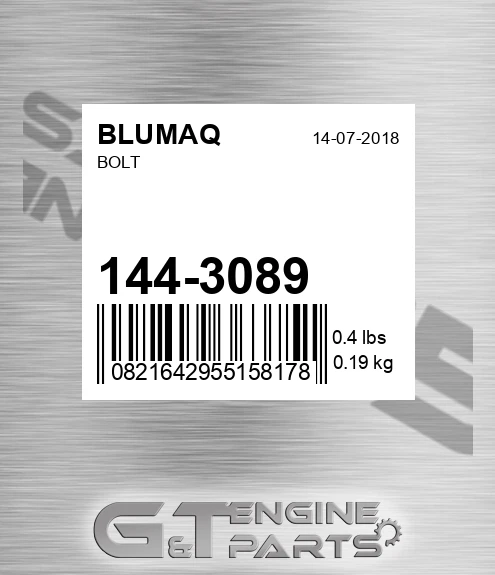 144-3089 Bolt for BLUMAQ