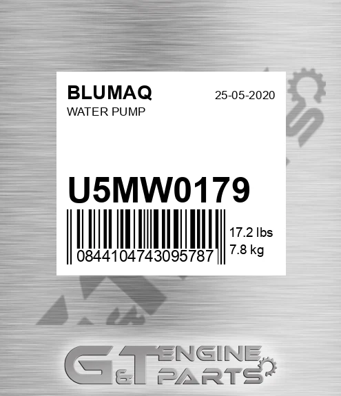 U5MW0179 Water Pump for BLUMAQ
