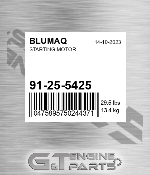 91-25-5425 Starting Motor for BLUMAQ