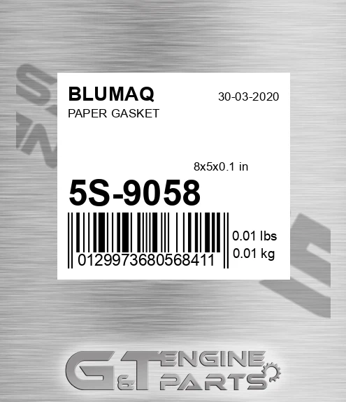 5S-9058 Paper Gasket for BLUMAQ