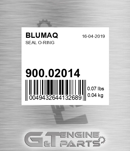 900.02014 Seal O-ring for BLUMAQ