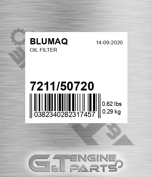 7211/50720 Oil Filter for BLUMAQ