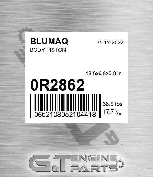 0R-2862 BLUMAQ Body Piston
