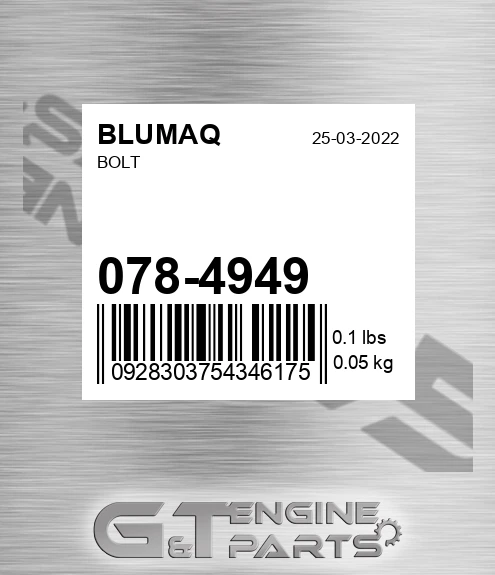 078-4949 Bolt for BLUMAQ