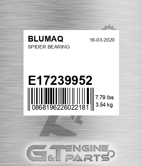 E17239952 Spider Bearing for BLUMAQ