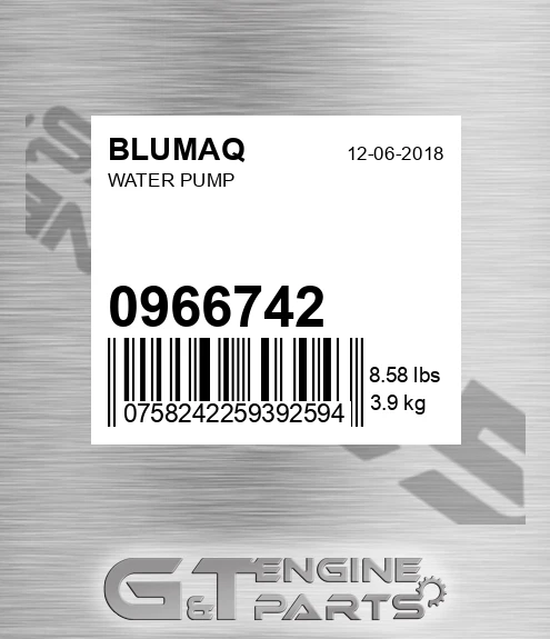 096.6742 Water Pump for BLUMAQ