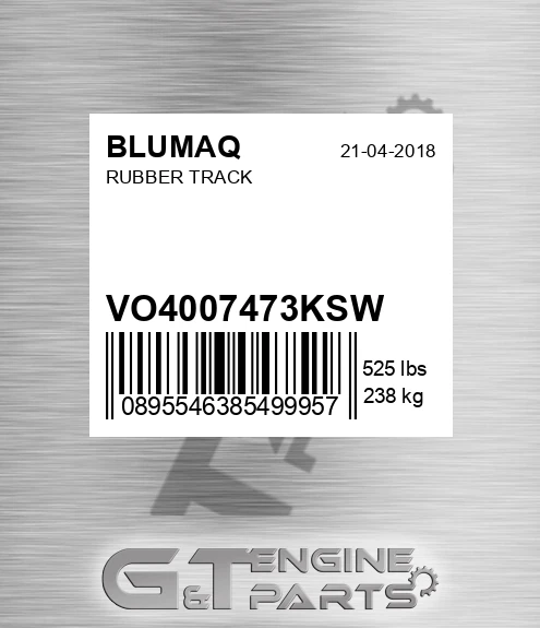 VO4007473KSW Rubber Track for BLUMAQ