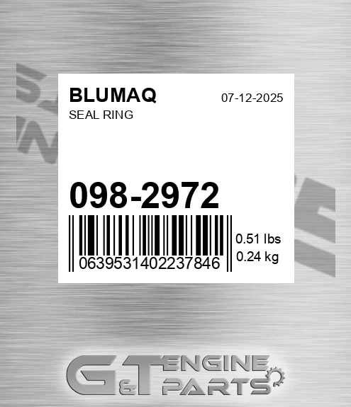 098-2972 Seal Ring for BLUMAQ