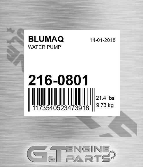 216-0801 Water Pump for BLUMAQ
