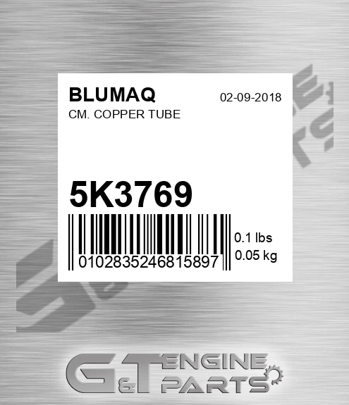 5K-3769 Cm. Copper Tube for BLUMAQ