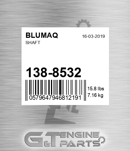 138-8532 Shaft for BLUMAQ