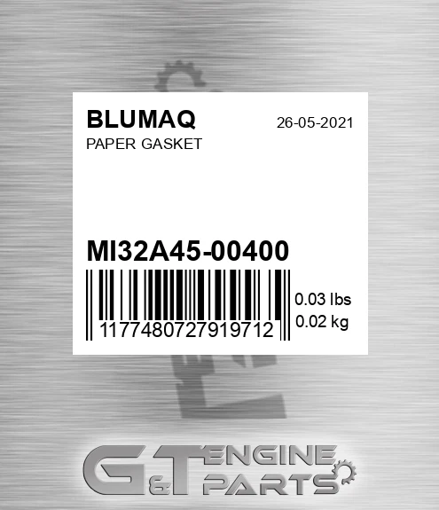 MI32A45-00400 Paper Gasket for BLUMAQ