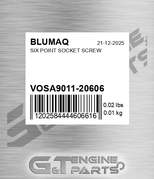 VOSA9011-20606 Six Point Socket Screw for BLUMAQ