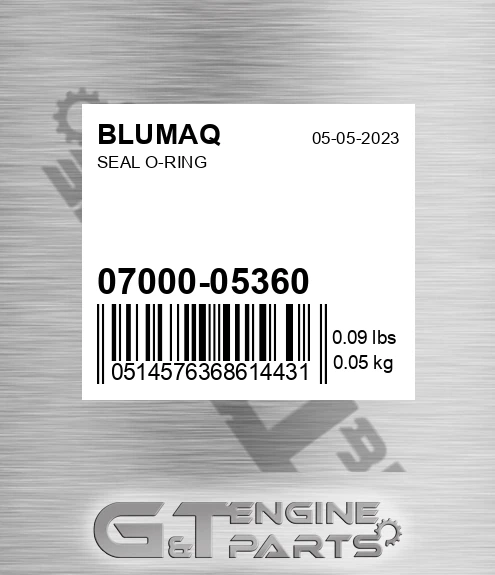 07000-05360 Seal O-ring for BLUMAQ